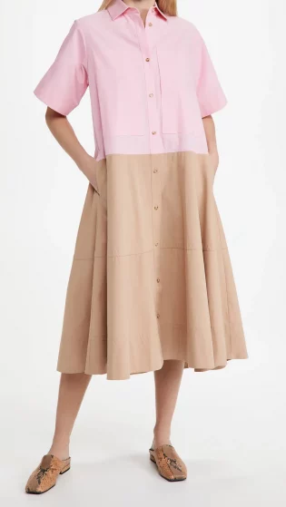 Lee Mathews May Flared Shirtdress
